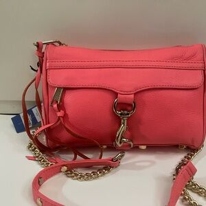 Rebecca Minkoff Mini Mac Pink Crossbody Bag with Chain Strap NWT with defect